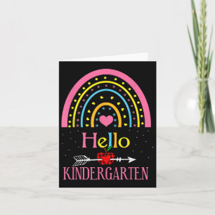 Hello Kindergarten Rainbow First Day Back To Schoo Card