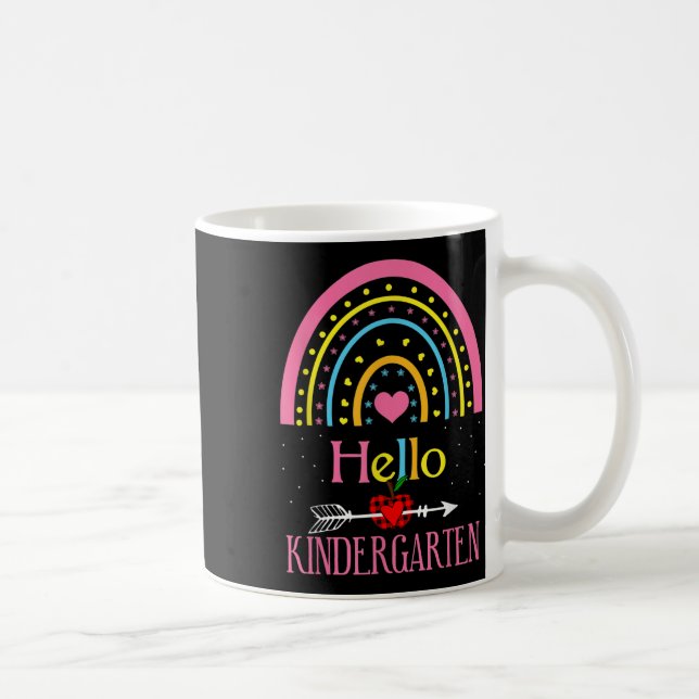 Hello Kindergarten Rainbow First Day Back To Schoo Coffee Mug (Right)