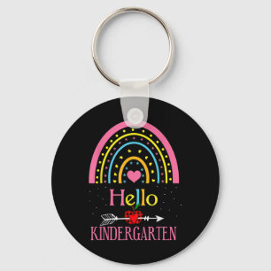 Hello Kindergarten Rainbow First Day Back To Schoo Key Ring