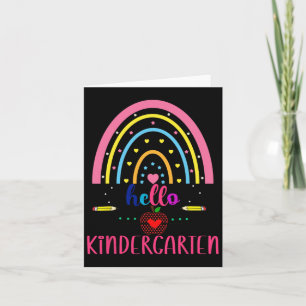 Hello Kindergarten Rainbow First Day Byck To Schoo Card