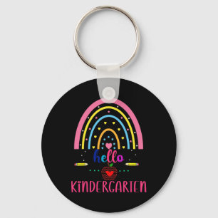 Hello Kindergarten Rainbow First Day Byck To Schoo Key Ring