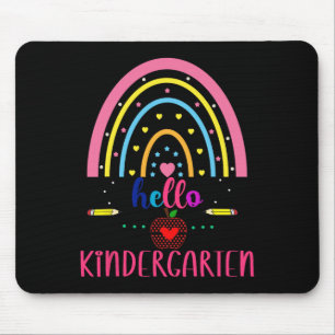Hello Kindergarten Rainbow First Day Byck To Schoo Mouse Pad