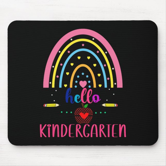 Hello Kindergarten Rainbow First Day Byck To Schoo Mouse Pad (Front)
