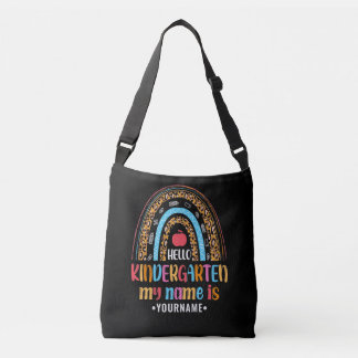 Hello Kindergarten Rainbow First Day of School Crossbody Bag