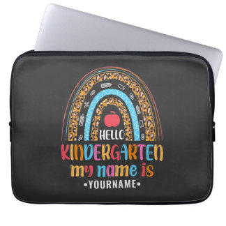 Hello Kindergarten Rainbow First Day of School Laptop Sleeve