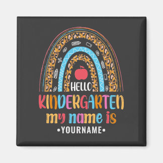 Hello Kindergarten Rainbow First Day of School Magnet