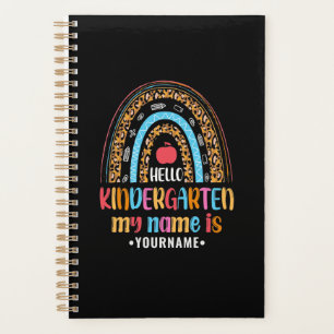 Hello Kindergarten Rainbow First Day of School Planner