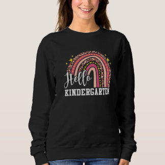 Hello Kindergarten Rainbow Leopard Back To School Sweatshirt