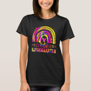 Hello Kindergarten Rainbow Pencil Tie Dye Teacher  T-Shirt