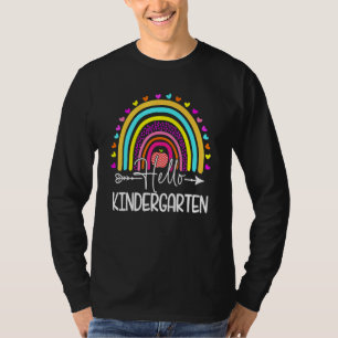 Hello Kindergarten Rainbow Teacher Kids Back To Sc T-Shirt