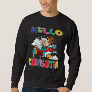Hello Kindergarten Sheep Flying Plane Sweatshirt
