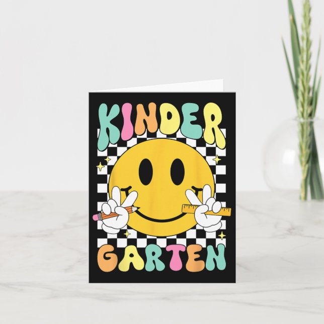 Hello Kindergarten Smile Face Back To School Kinde Card (Front)