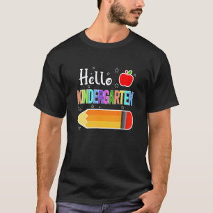 Hello Kindergarten Squad Back To School Pencil Kid T-Shirt