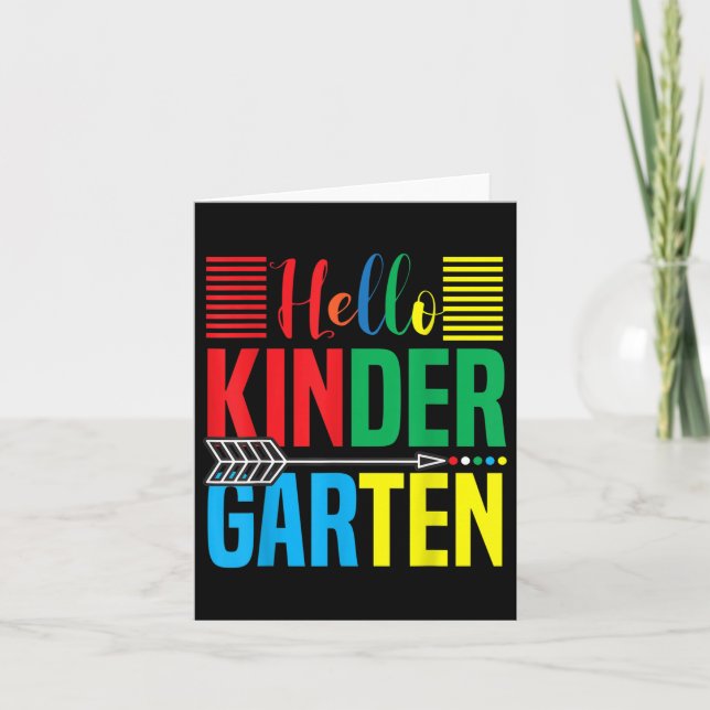Hello Kindergarten Teacher Back To School  Card (Front)