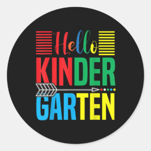 Hello Kindergarten Teacher Back To School  Classic Round Sticker