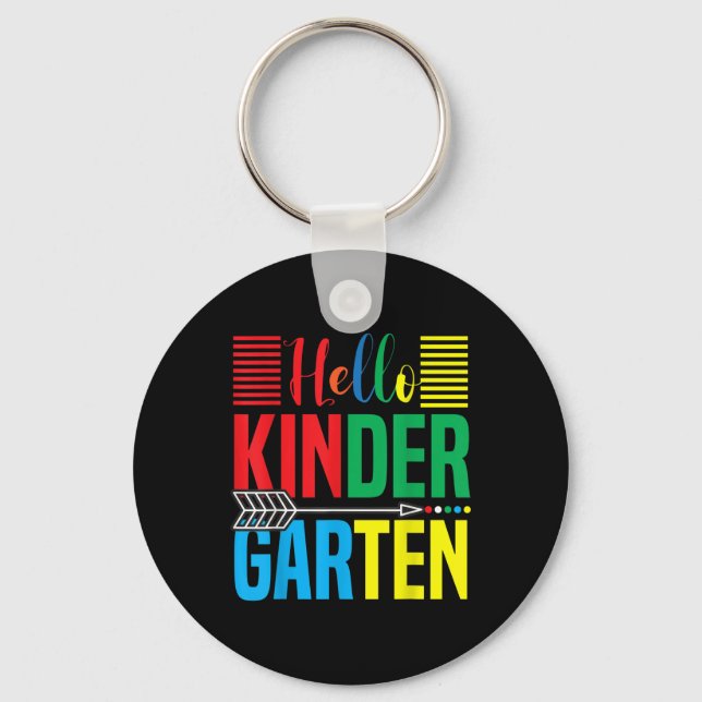 Hello Kindergarten Teacher Back To School  Key Ring (Front)