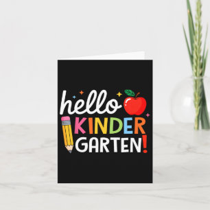 Hello Kindergarten Teacher Kids Back To School Fir Card