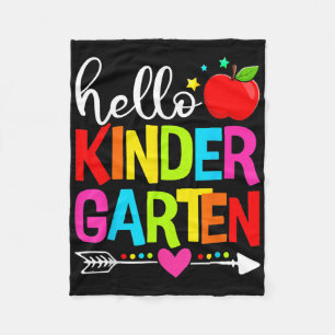 Hello Kindergarten Teacher Squad Kinder Back To Sc Fleece Blanket