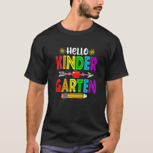 Hello Kindergarten Teacher Student  Back To School T-Shirt