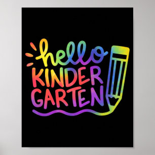 Hello Kindergarten Teacher Tie Dye Welcome Back To Poster