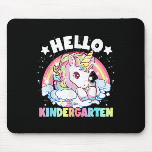 Hello Kindergarten Teacher Unicorn Back To School Mouse Pad