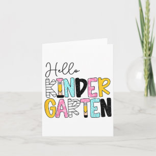 Hello Kindergarten Team Kinder Back To School Teac Card
