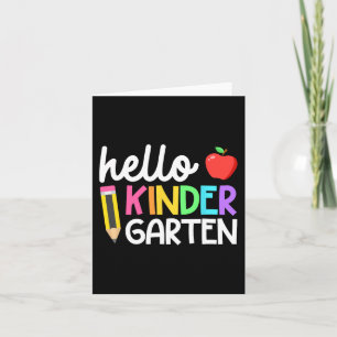 Hello Kindergarten Team Kinder Back to School Teac Card