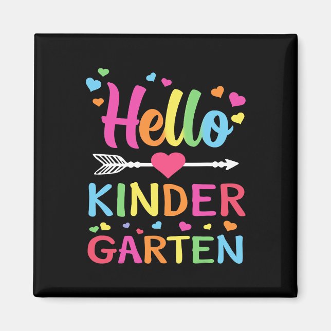 Hello Kindergarten Team Kinder Back to School Teac Magnet (Front)