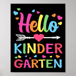 Hello Kindergarten Team Kinder Back to School Teac Poster