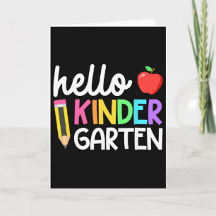 Hello Kindergarten Team Kinder Byck To School Teac Card