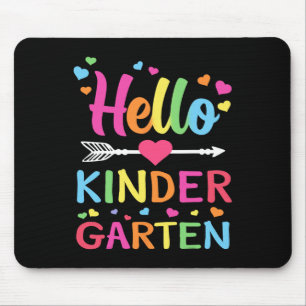 Hello Kindergarten Team Kinder Byck To School Teac Mouse Pad
