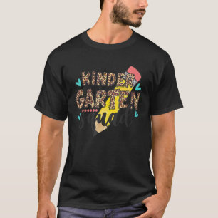 Hello Kindergarten Team Squad Leopard Back To Scho T-Shirt