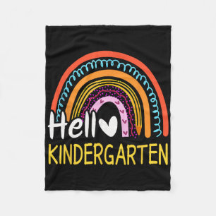 Hello Kindergarten Team Teacher Byck To School Rai Fleece Blanket