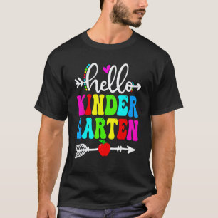 Hello Kindergarten Team Teacher Student Happy Back T-Shirt