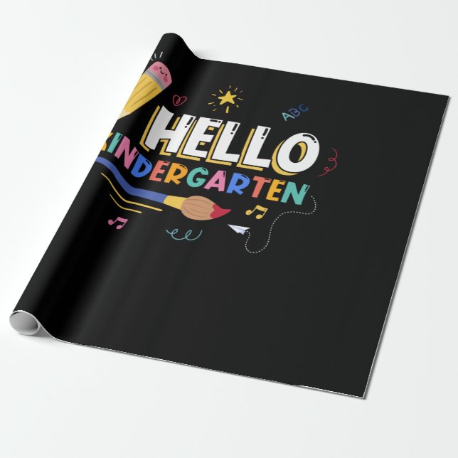 Hello Kindergarten Wrapping Paper (Unrolled)