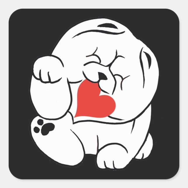 HELLO KOKORO  Chow dog Square Sticker (Front)