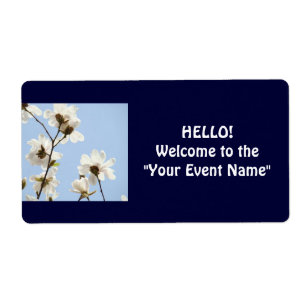 Hello! labels Welcome to the Your Event Blue White