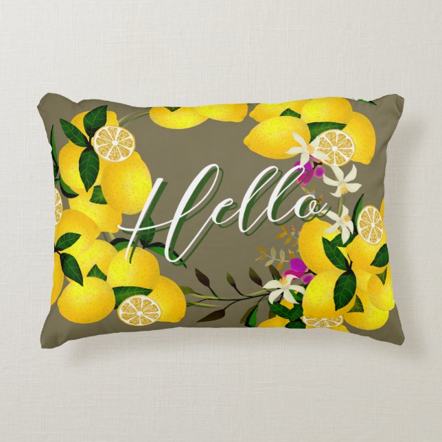 Hello Lemon Accent Pillow (Front)