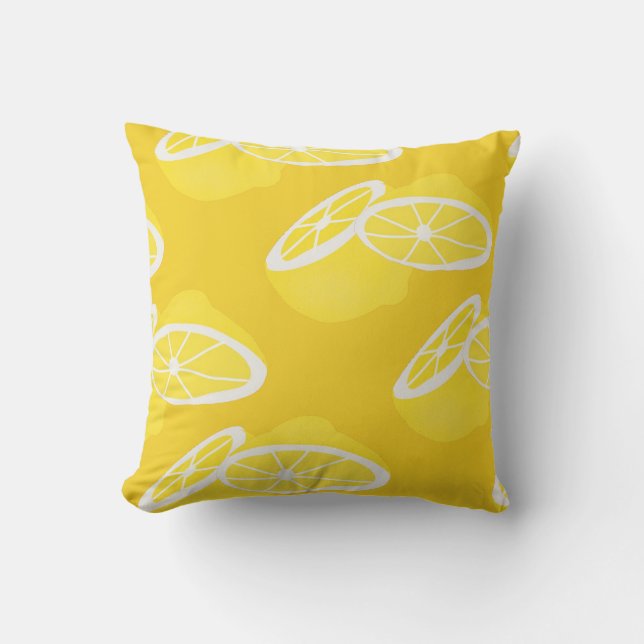 Hello Lemon modern yellow fruit Cushion (Front)