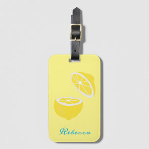Hello Lemon modern yellow fruit Luggage Tag
