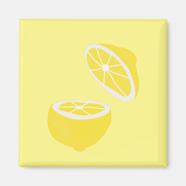 Hello Lemon modern yellow fruit Magnet (Front)