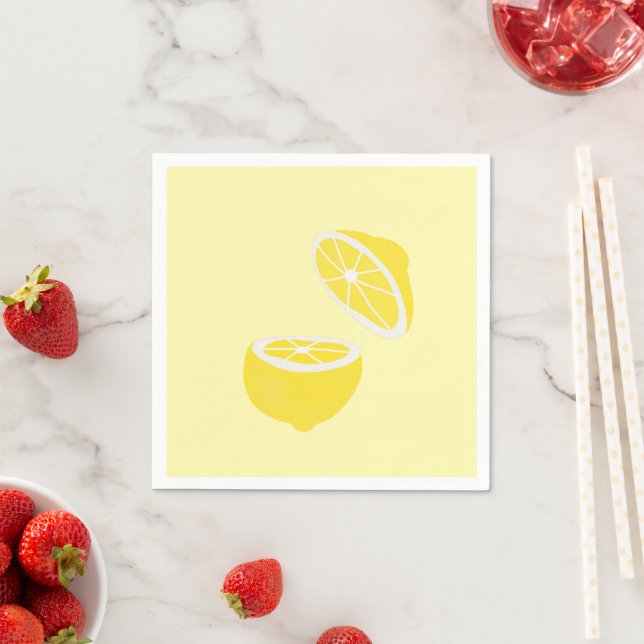 Hello Lemon modern yellow fruit Napkin (Insitu)