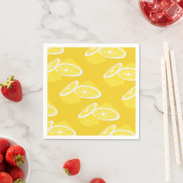 Hello Lemon modern yellow fruit Napkin (Insitu)