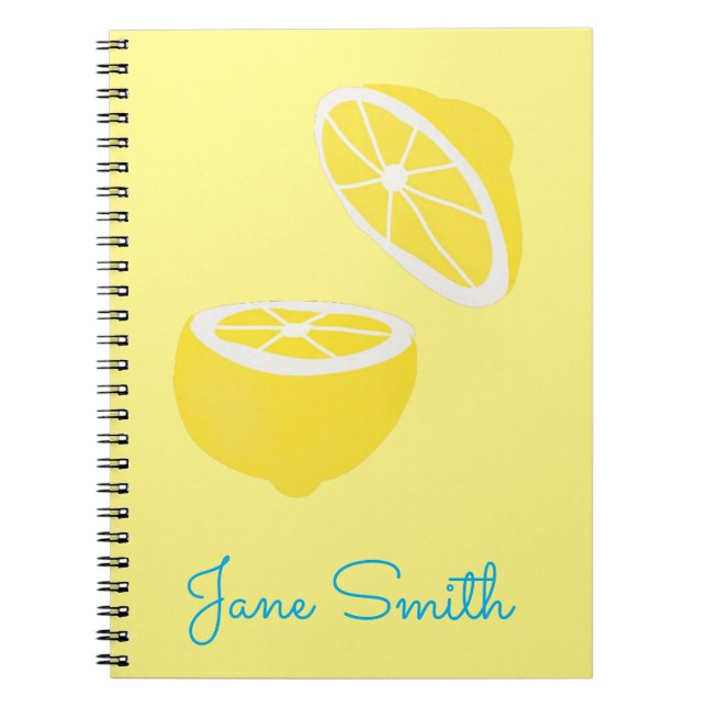 Hello Lemon modern yellow fruit Notebook (Front)