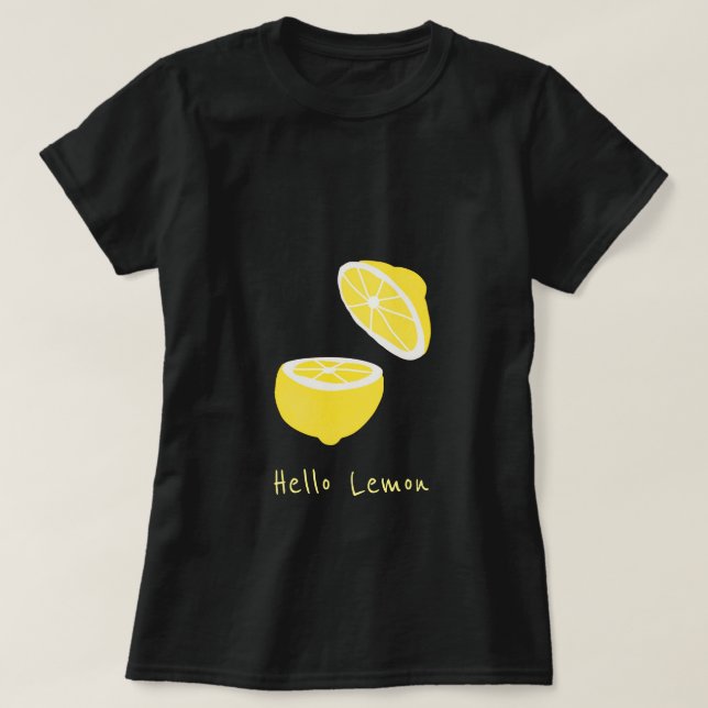 Hello Lemon modern yellow fruit T-Shirt (Design Front)