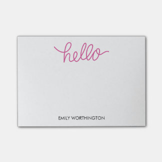 Hello Lettering Custom Post-it® Notes (Fuchsia)