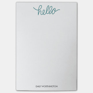 Hello Lettering Custom Post-it® Notes (Teal)