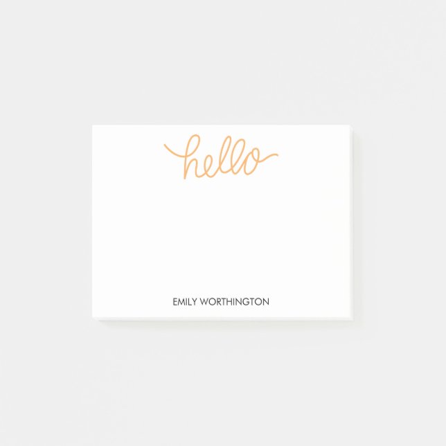 Hello Lettering Custom Post-it® Notes (Yellow) (Front)