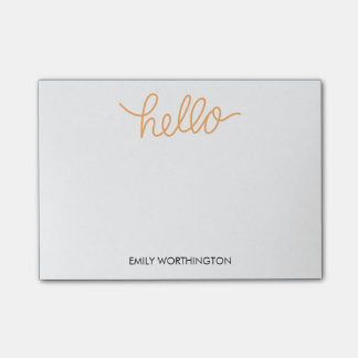 Hello Lettering Custom Post-it® Notes (Yellow)