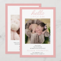 Hello Little One - 2 Photo Baby Girl Pink Birth